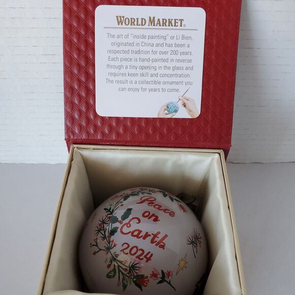 Christmas Ornament Glass Li Bien "Peace on Earth" Dove 2024 Hand-Painted Collect - Picture 3 of 8